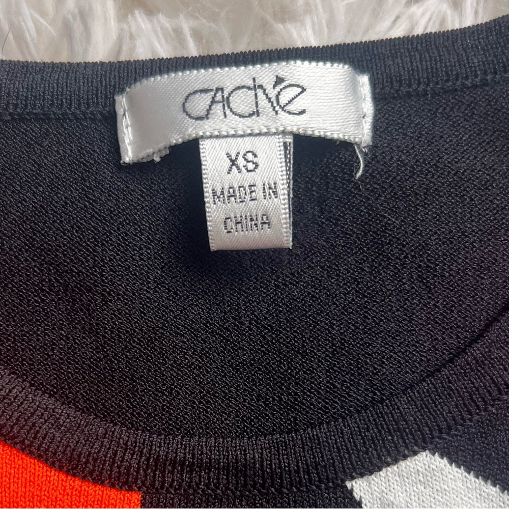 Cache Red Pink White Black Abstract Tank Top. Xsmall - Picture 5 of 7